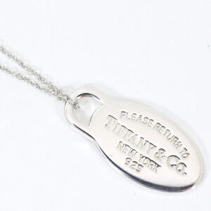 TIFFANY Co to Oval Necklace Sterling Silver